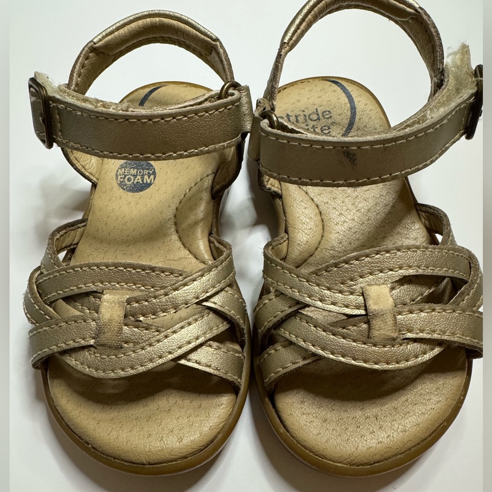 Stride Rite Gold Sandals, Size 5.5